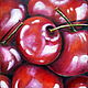 Interior painting still life Cherries Oil on canvas Large Red Cherries, Pictures, Moscow,  Фото №1