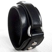Украшения handmade. Livemaster - original item Black Genuine Leather Wristband, Black Leather Cuff. Handmade.