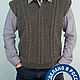 Men's knitted mixed wool vest, Mens vests, Nalchik,  Фото №1