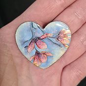 Кулон "Сердце" с цепочкой горячая эмаль
