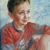 Картины и панно handmade. Livemaster - original item Portrait of the child on the photo to order. Watercolor.. Handmade.