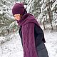 Комплект шапка двойная/ шарф БЕННИТА/ШЕЛДОН ежевика. Комплекты головных уборов. Вязаный кэжуал  UNIC Ирина. Ярмарка Мастеров.  Фото №5