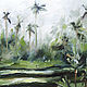 Bali rice fields Oil painting 30 x 40 cm palm trees. Pictures. Viktorianka. My Livemaster. Фото №4