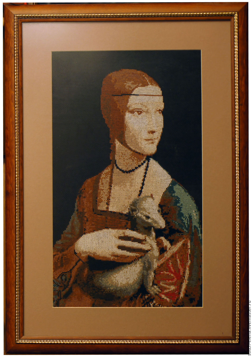 Дама с горностаем Леонардо да Винчи вышивка