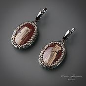 Украшения handmade. Livemaster - original item brown. Beige. Earrings CAPPUCCINO. The stones are Jasper. Handmade.