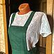 Льняной сарафан оверсайз Сочная зелень 44-50. Сарафаны. Елена (GrandBoho). Ярмарка Мастеров.  Фото №4
