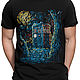 Cotton T-shirt 'Starry Night Tardis', T-shirts and undershirts for men, Moscow,  Фото №1