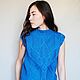 Order Blue Women's Knitted Vest, Designer Cotton Tank Top. Dobryy_vyaz. Livemaster. . Vests Фото №3