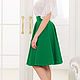 Зеленая юбка солнце "Филиси". Юбки. Pinknitka • дизайнерские сумки. Интернет-магазин Ярмарка Мастеров.  Фото №2