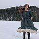 Платье из фланели с воланами из ажурного хлопка, Платья, Турочак,  Фото №1