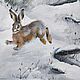 Картина зимняя охота на зайца. Картина заяц собака в лесу. Картины. Загибалова И. Ю.. Интернет-магазин Ярмарка Мастеров.  Фото №2