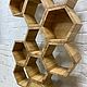 Rack-a wall of solid oak in the form of a honeycomb. Shelving. uloft. My Livemaster. Фото №5