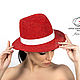 Летняя женская шляпа «Лайма» Красный, Шляпы, Санкт-Петербург,  Фото №1