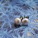 Stud earrings with natural milky pink pearls, Stud earrings, Moscow,  Фото №1