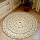 Round knitted rug crocheted from the cord Dream-2 small, Carpets, Kabardinka,  Фото №1