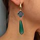 Серьги с агатом и клевером. Серьги классические. Katerina Moroz accessories for you (katerinamoroz). Ярмарка Мастеров.  Фото №6