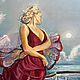 Картина Девушка в красном на море. Картины. Anna-volodina. Ярмарка Мастеров.  Фото №5