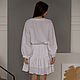 Vasilisa white linen dress with bat-style sleeves. Dresses. molinialife. Online shopping on My Livemaster.  Фото №2