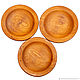 Set of flat wooden plates made of cedar (3 pcs) 220mm. TN30. Plates. ART OF SIBERIA. My Livemaster. Фото №4