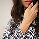 Blusa de algodón azul Guisante, blusa de lunares azul marino para oficina. Blouses. mozaika-rus. Ярмарка Мастеров.  Фото №5
