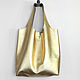 Gold Bag Leather Bag Gold Bag String Bag Shopper T-shirt Bag. Sacks. BagsByKaterinaKlestova (kklestova). My Livemaster. Фото №4