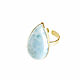 Order Larimar ring, large ring with a stone, blue ring with larimar. Irina Moro. Livemaster. . Rings Фото №3
