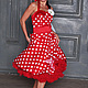 Dress in the style of the 50s 'Red peas'. Dresses. Moda No Time. My Livemaster. Фото №6
