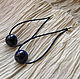 Dark Blue Lapis Lazuli Earrings, Genuine Leather Earrings. Earrings. SShBoutique. Online shopping on My Livemaster.  Фото №2