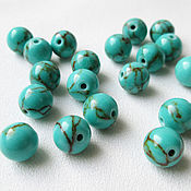 Материалы для творчества handmade. Livemaster - original item Turquoise 8 mm imitation, green beads. Handmade.