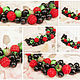 Bracelet with raspberries, black currants and apples, Bead bracelet, Kovrov,  Фото №1