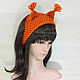Headband with ears Squirrel, knitted hair red. Bandage. Space Cat Knitting. My Livemaster. Фото №4