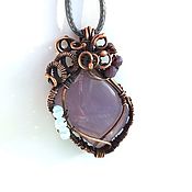 Украшения handmade. Livemaster - original item Pendant: Copper pendant with chalcedony. Handmade.