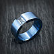 Titanium ring blue with blue Topaz, Rings, Moscow,  Фото №1