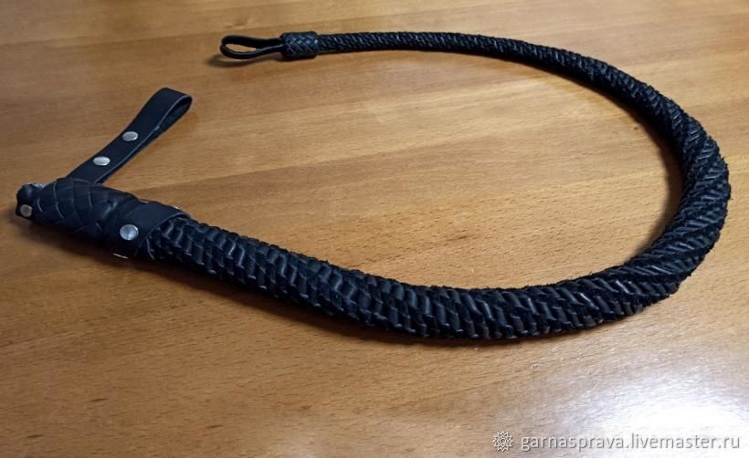 Cossack bull whip-belt Kanahin/ leather black/ Souvenir from Russia gift for him 
