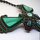 Soutache necklace with malachite. Jewelry Sets. Soutazhe tale. Online shopping on My Livemaster.  Фото №2