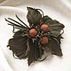 Order Leather flowers. Decoration brooch pin THREE wishes . Irina Vladi. Livemaster. . Brooches Фото №3