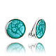 Earrings clip-on earrings sea waves for girls 'aquamarine in silver', Clip on earrings, Moscow,  Фото №1
