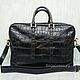 Briefcase made of genuine leather crocodile. Brief case. Mad Cat. Online shopping on My Livemaster.  Фото №2