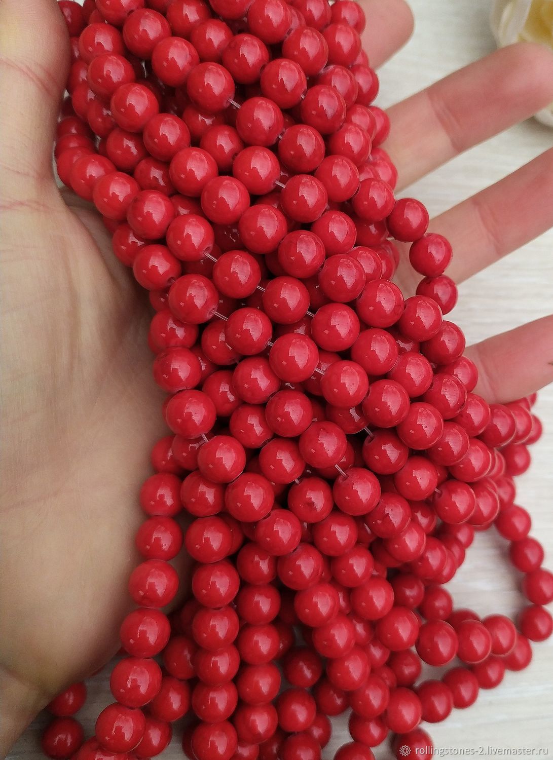 Жадеит красный 8мм бусины купить в интернет-магазине Ярмарка Мастеров ...