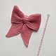 Knitted bow - barrette machine for hair 'coral'. Hairpins. Orlova A. My Livemaster. Фото №6
