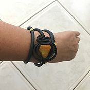 Украшения handmade. Livemaster - original item Bracelet with natural stone, stylish bracelet yellow agate rubber. Handmade.