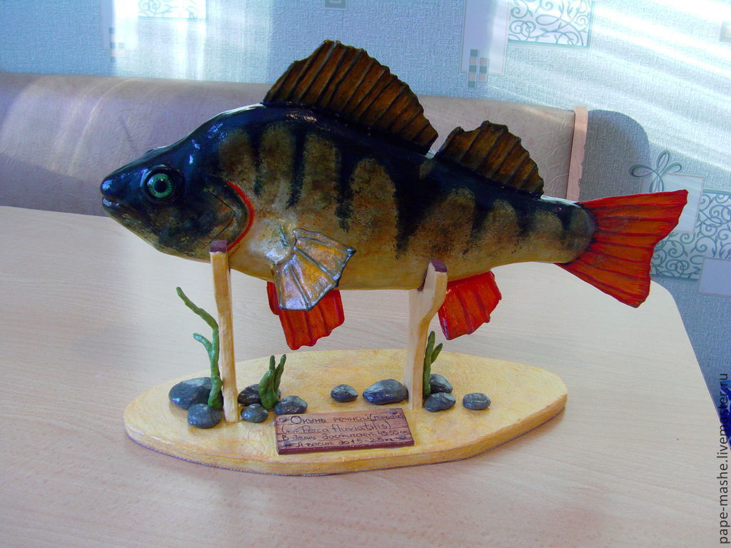 Елочная игрушка Рыба Рыбка Папье-маше