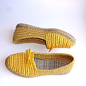 Обувь ручной работы handmade. Livemaster - original item Knitted Solar sleepers, p. .37-38, cotton. Handmade.