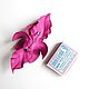 Magenta Magenta Leather Flower Brooch Hot Pink Fuchsia. Brooches. De-Si-Re. My Livemaster. Фото №6