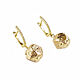 Lava earrings, golden ball earrings, cubic zirconia earrings, Earrings, Moscow,  Фото №1