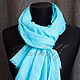 Basic solid turquoise stole made of solid cambric. Wraps. Platkoffcom. My Livemaster. Фото №5