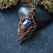Украшения handmade. Livemaster - original item Elven pendant with blue Labradorite Copper Pendant with Labrador. Handmade.