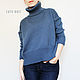 To better visualize the model, click on the photo CUTE-KNIT NAT Onipchenko Fair Masters to Buy women's cropped sweater blue
