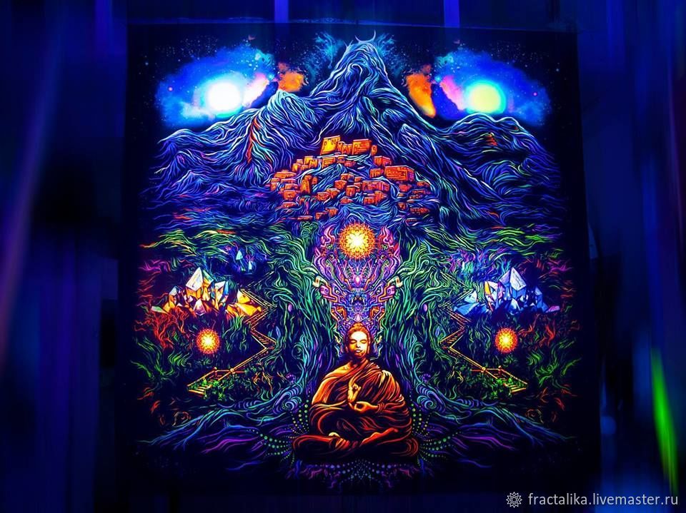 Shambhala fluorescent meditative sacred canvas, Ritual attributes, Moscow,  Фото №1