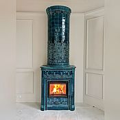 Для дома и интерьера handmade. Livemaster - original item Tiled fireplace with asters. Handmade.